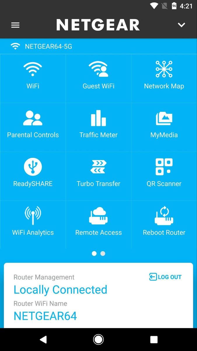 Netgear genie mobile app Settings