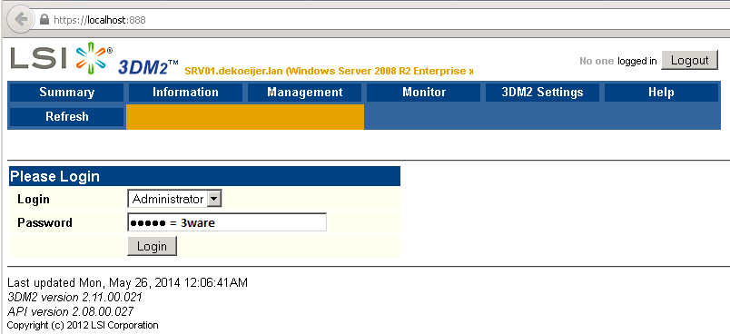 192.168.0.109 3Ware Router Admin Login