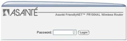 Asante Router Admin login Page