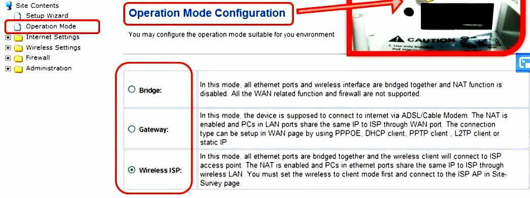 AOC Router Wireless settings