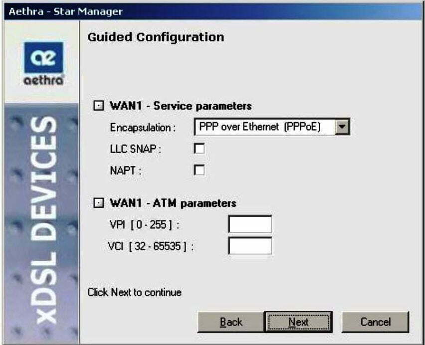 Aethra WAN PPP Over Ethernet Setup PPPoE