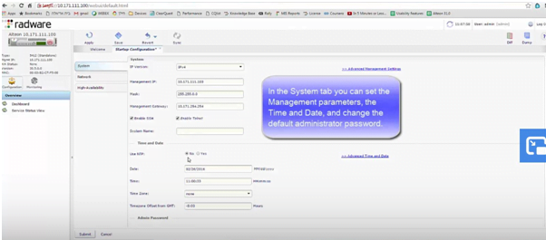 Alteon Router internal Configuration 