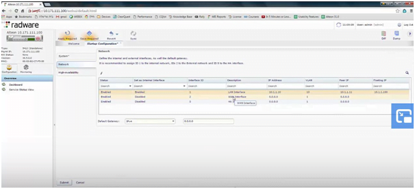  AlteronRadware Router Network Settings