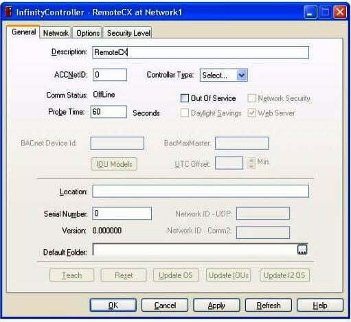 Andover Controls Router General Settings