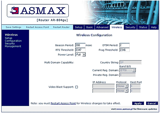 Asmax Router Wireless Settings WiFi Password Change