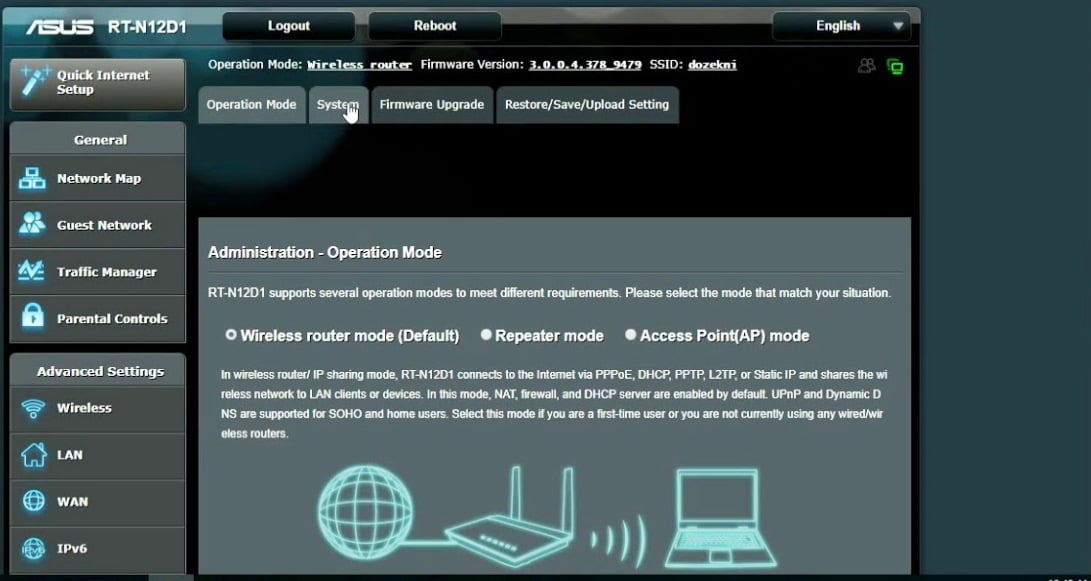 Asus WiFi Router Admin Login Page
