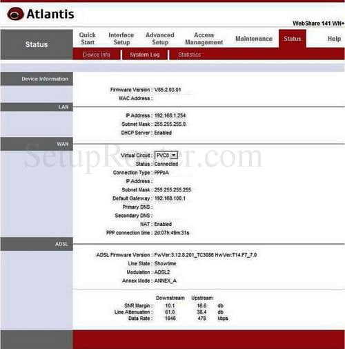 Atlantis Wifi Router Wireless Settinga