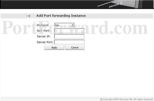  Ericsson Router TCP Setup