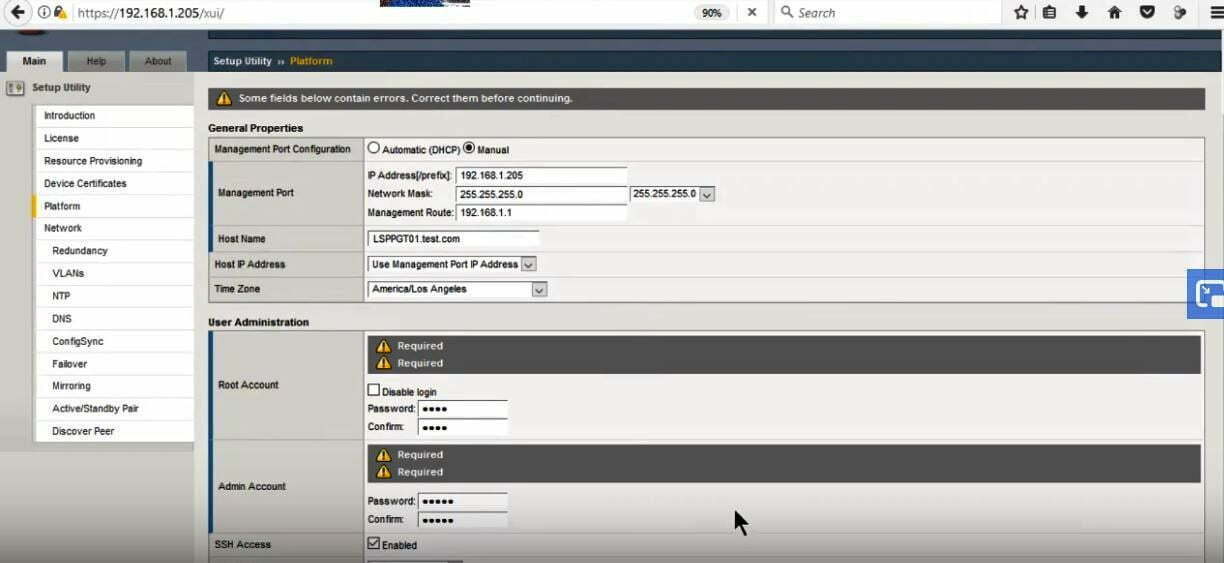 F5 Networks Router IP Settings