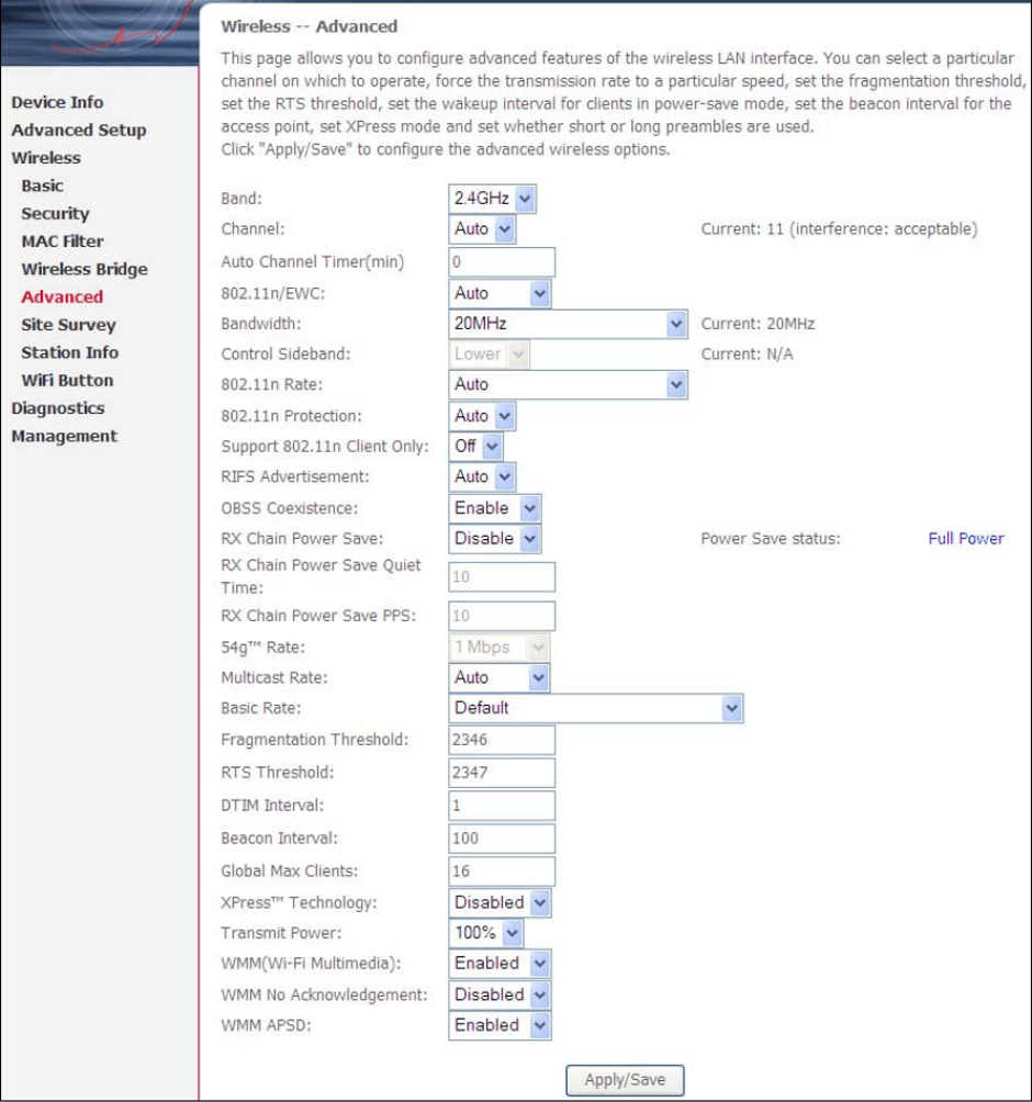  Comtrend Router wireless Settings