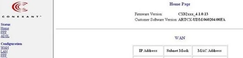10.0.0.2 Conexant Router Admin Login
