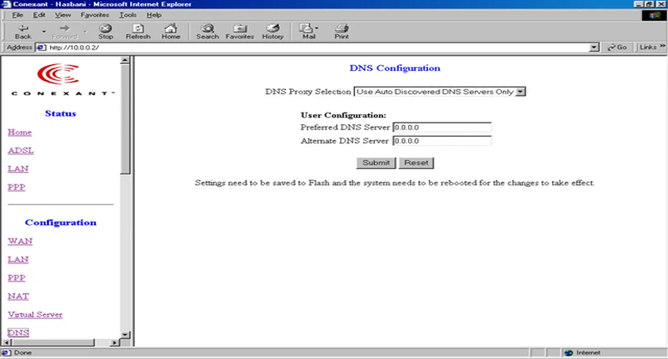 Conexant Router DNS Settings