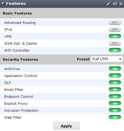 Fortinet Router Security Features Settings