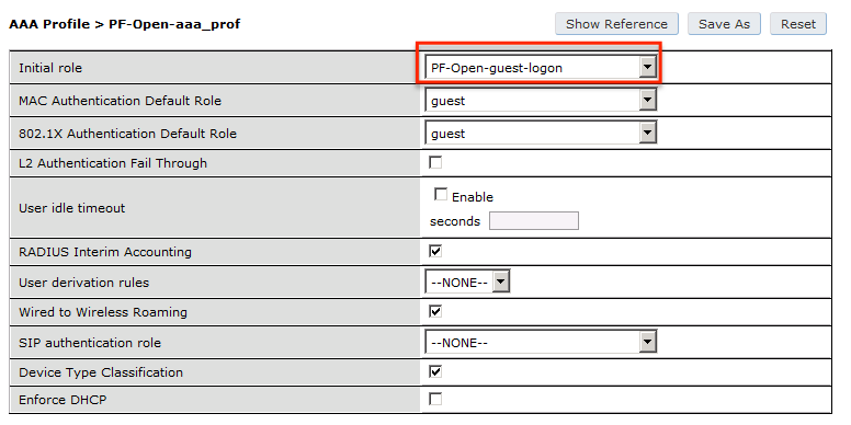 Foundry Networks Router Initial Role Settings