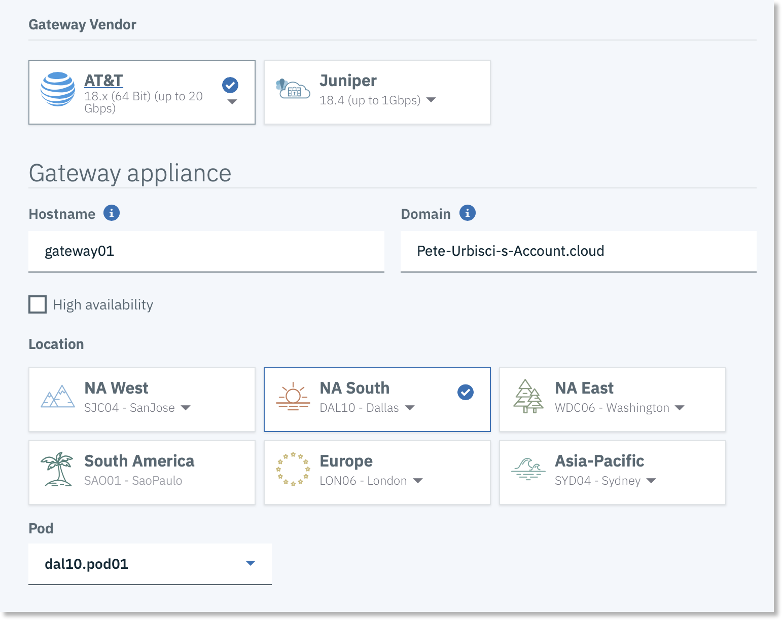 IBM Virtual Cloud Router Setup