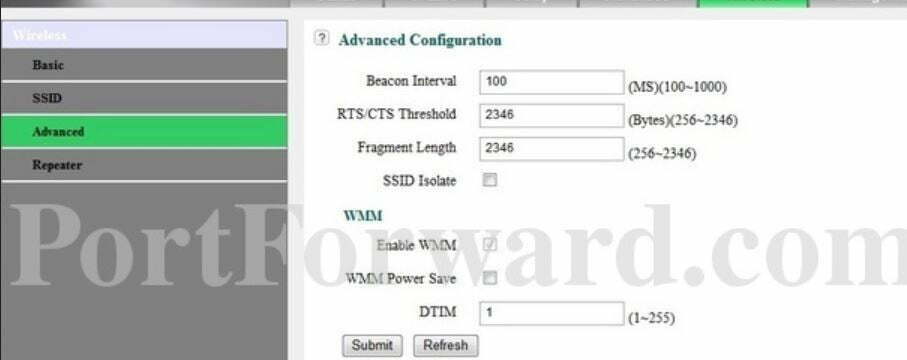   Inchon Router Advanced Settings