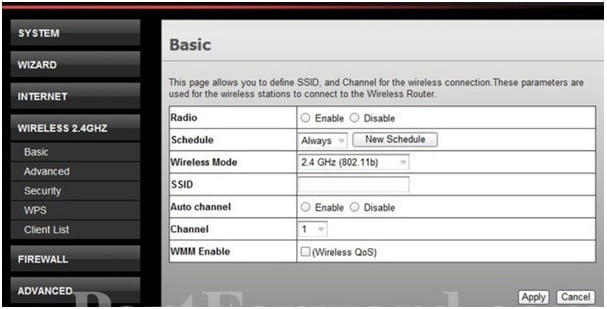 Intel Router Basic Settings