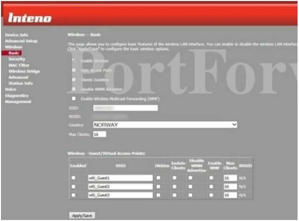 Inteno Router Basic Settings