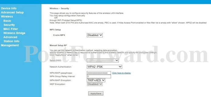 Interbase Router WAP Settings