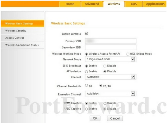 Lucent Router Wireless Basic Settings