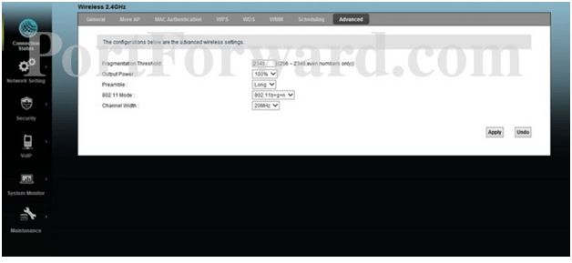 Mentec Router Advanced Settings