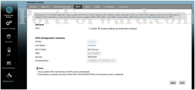 Mentec Router WPS settings