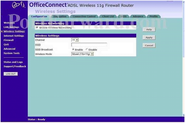 Minolta QMS Router Wireless Settings