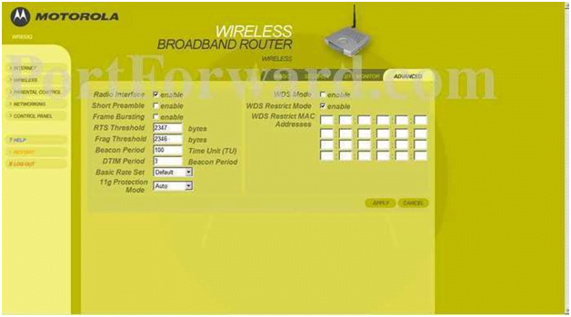 Motorola Router Wireless Advanced Settings