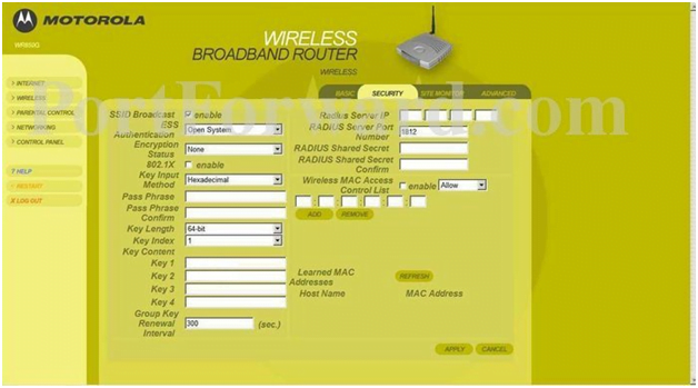 Motorola Router Wireless Security Settings