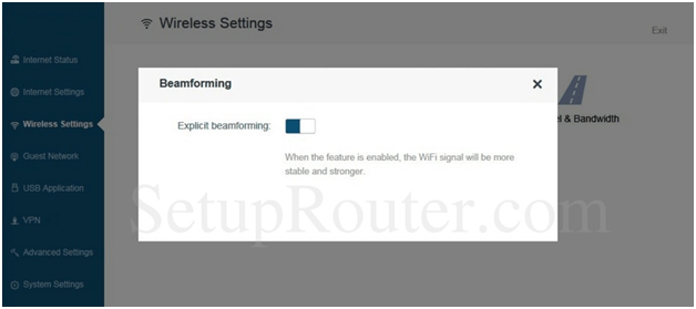 Netport Router Beamforming Settings