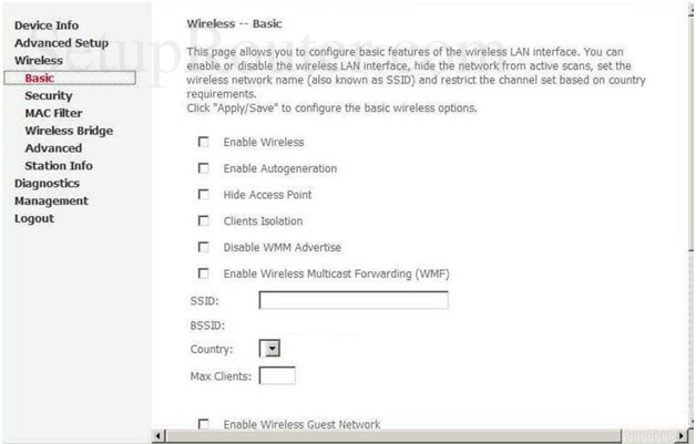 Network Associates Router Wireless Settings