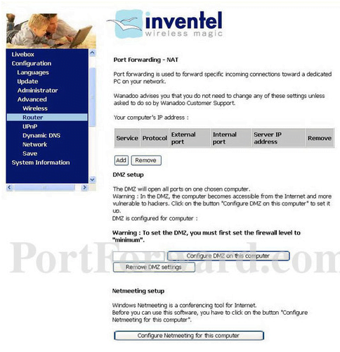Inventel Router Settings
