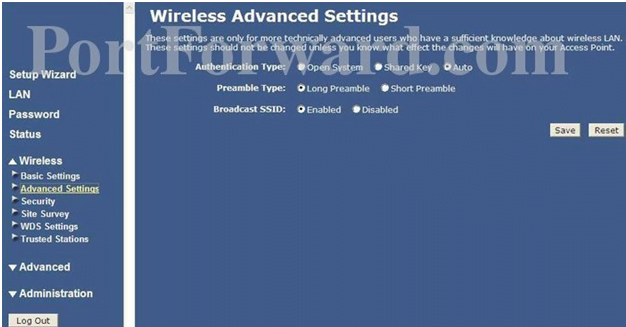 IronPort Wireless Advanced Settings