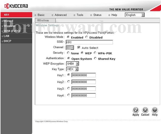 Kyocera Wireless Settings