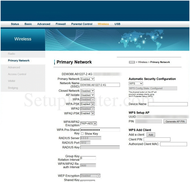 Nimble Router Admin Primary Network Settings