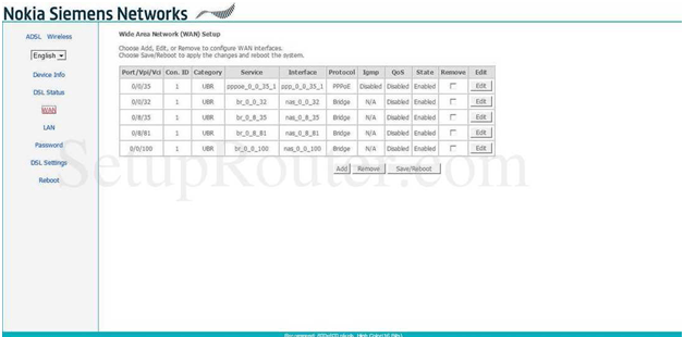 Nokia Router Wide Area Network (WAN) Setup