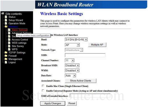 NRG Router Basic Wireless Settings