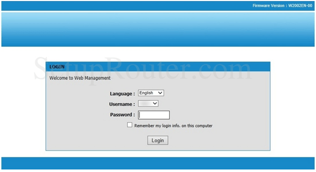 Omnitronix Router Admin Login Page