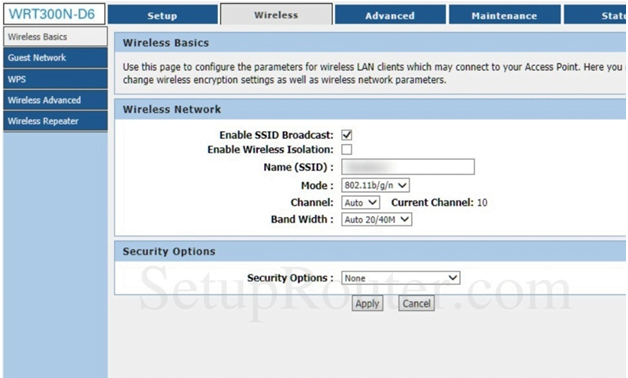 Openwave Router Wireless Settings