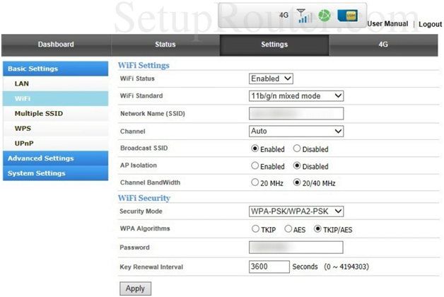 Orange Router Wi-Fi Settings