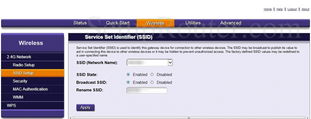 Origo Router SSID Setup