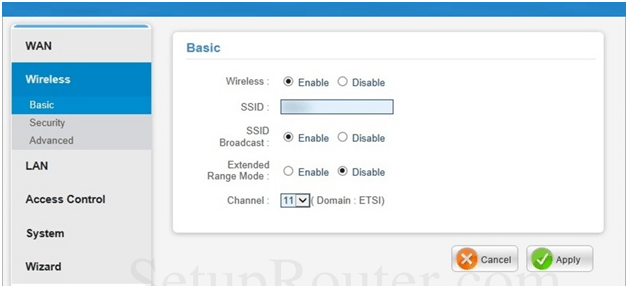 Osicom Router Basic Wireless Settings