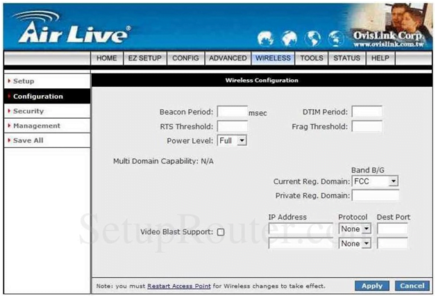 Ovislink Router Wireless Configuration