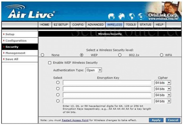 Ovislink Router Wireless Security