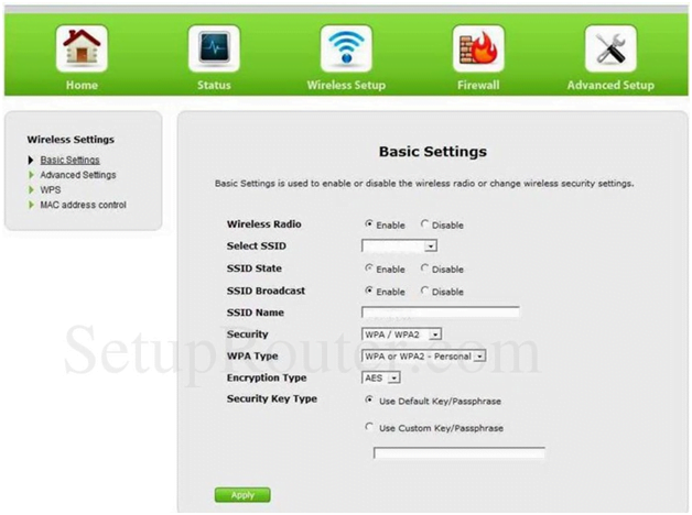 Penril Datability Router Basic Wireless Settings