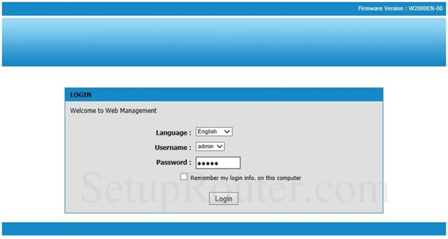 Nullsoft Router Admin Login Page