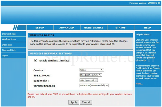 Nullsoft Router Basic Wireless Settings