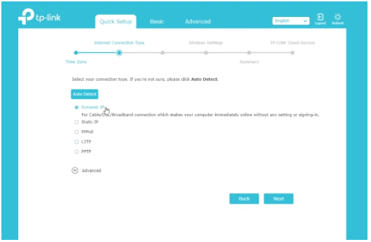 TP-Link Router Internet Connection type